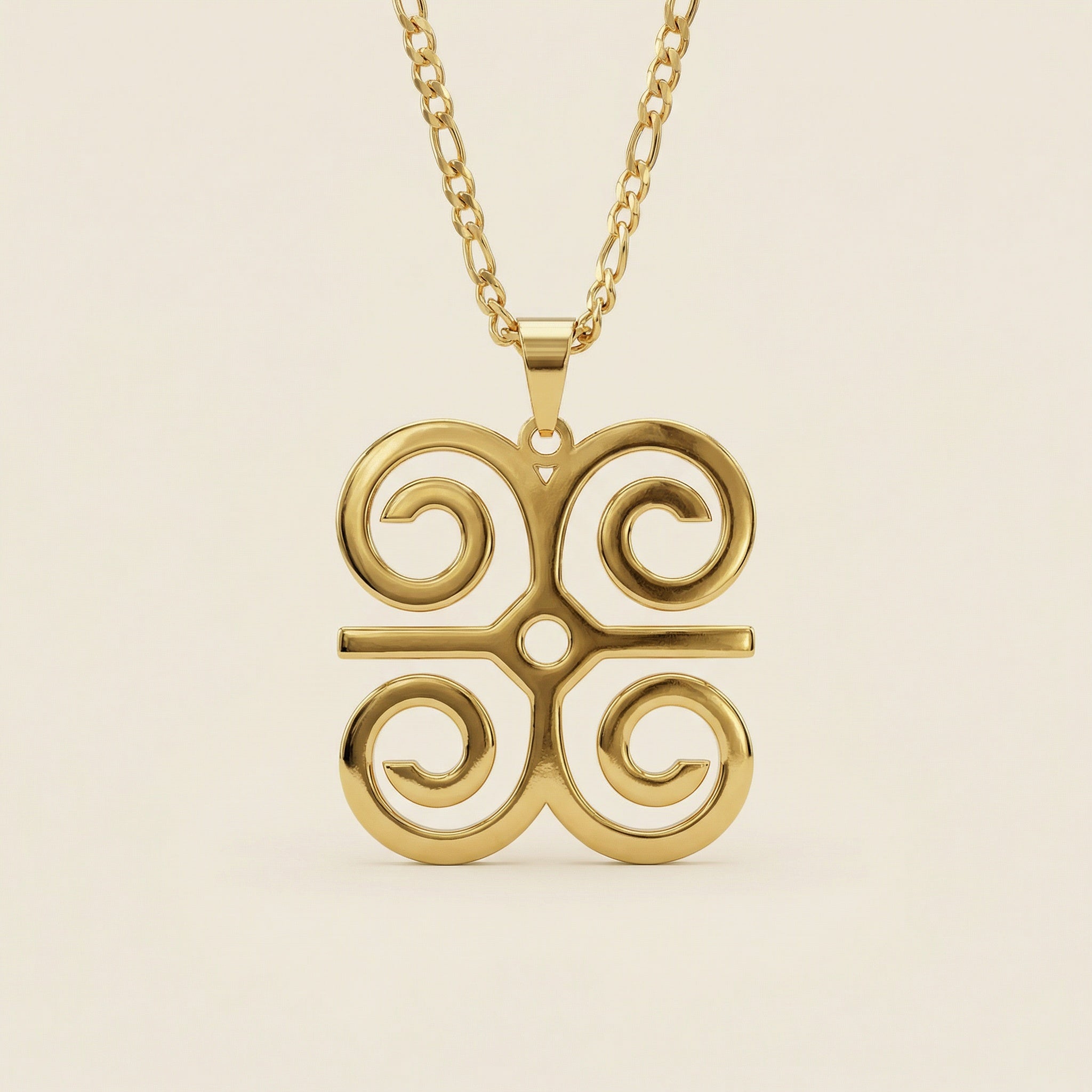 Dwennimmen "Humility" Statement Adinkra Necklace (Gold)