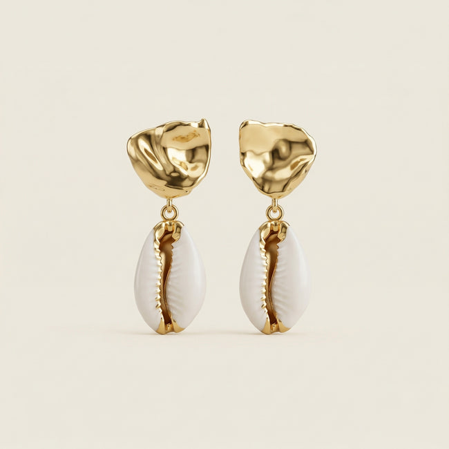 Sedee Cowie Shells "Wealth" Every Occasion Adinkra Symbol Earrings Hover Image